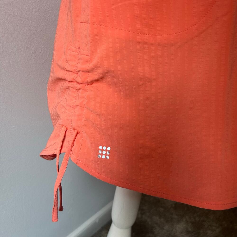 Title Nine Orange Athletic Dress Cinched Hem Swim Coverup V-Neck Size M - Picture 4 of 10